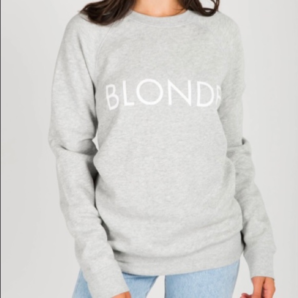 NWOT Brunette The Label The "BLONDE" Classic Crew Neck Sweatshirt